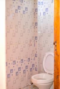 a bathroom with a toilet and a shower at Mylon deluxe in Nakuru