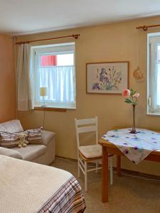 Postel nebo postele na pokoji v ubytování FeWo im Dreiländereck