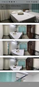 dos fotos de una habitación con camas en ella en Apartamento em Adrianópolis confortável, en Manaus
