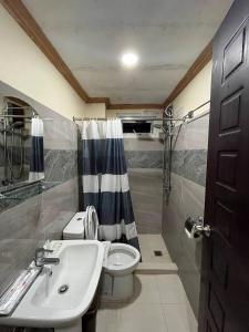 a bathroom with a sink and a toilet and a shower at TPRC Residences in Baguio