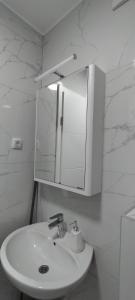 パレにあるStan na dan Višnjaの白い洗面台と鏡のあるバスルーム