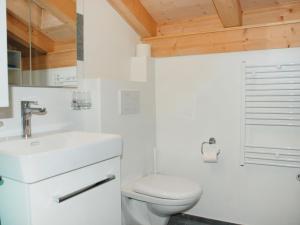 a white bathroom with a toilet and a sink at Apartment Cà dal Non by Interhome in Ronco s/Ascona - Porto Ronco