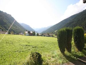 a field with two trees in a field with mountains at Studio Studio Biara mit Wintergarten by Interhome in Gortipohl