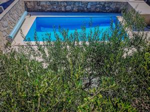 ein Schwimmbad mit einigen Pflanzen davor in der Unterkunft Holiday Home Palada by Interhome in Marina