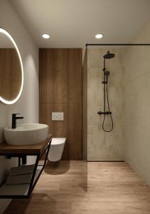 Ένα μπάνιο στο Chamois Apartments