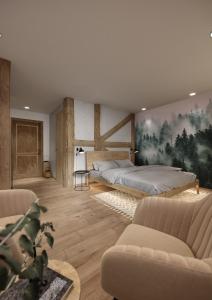 Ένα ή περισσότερα κρεβάτια σε δωμάτιο στο Chamois Apartments