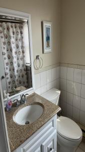 a bathroom with a sink and a toilet at Holgate Ocean Front Duplex 2Nd Fl 14018 in Holgate +19 photos