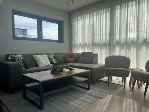 Χώρος καθιστικού στο Holiday Home De Zeebries by Interhome