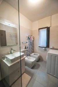 een badkamer met een wastafel en een toilet bij Il Nido dei Cigni in Desenzano del Garda