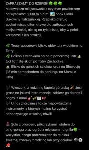 a screenshot of a list of commands in a text message at Muzyczny Dworek in Rzepiska
