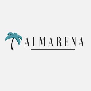 Ein Logo mit einer Palme und dem Wort „Almanach“ in der Unterkunft Almarena, tu casa en Punta del Este in Manantiales