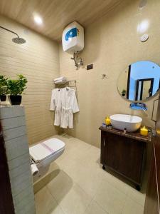 Bilik mandi di Hotel Mini Switzerland In Dalhousie