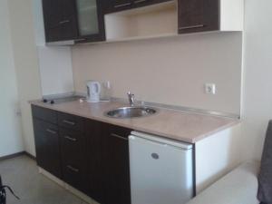 a small kitchen with a sink and a dishwasher at NikeaPark in Golden Sands +23 photos