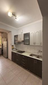 een keuken met een spoelbak en een aanrechtblad bij Guest House - Manandyan 20 in Jerevan