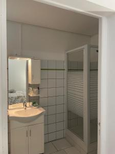 Koupelna v ubytování Location studio sur les hauteurs du Marin