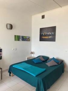 Postel nebo postele na pokoji v ubytování Studio charmant aux Trois-Îlets avec vue mer