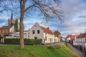 a street in a town with houses and a tree at B&B Bie Janssen in Elsloo