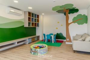 Χώρος καθιστικού στο Aptos em Prédio com Piscina e Academia - GRL