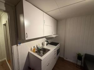 Kuchyň nebo kuchyňský kout v ubytování Hel leilighet i Bekkelag, 5 minutter til sentrum