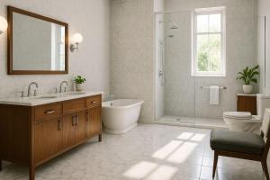 a bathroom with a tub and a toilet and a sink at DB Ardena Holis in Rawang