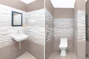 a bathroom with a sink and a toilet and a shower at Super Collection O Ranchi Station Near Rajendra Chowk Formerly Bodhraj Paradise in Rānchī