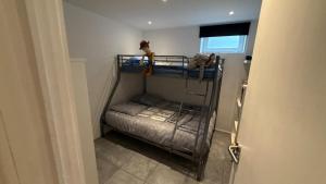 a small room with a bunk bed in a room at Appartement 5 personne avec accès piscine jacuzzi disponibilité saisonnière in Villers-la-Ville +37 photos