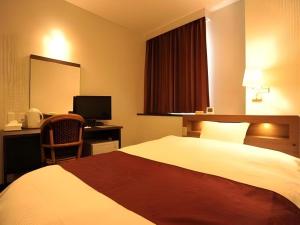 a hotel room with a bed and a desk at AKISAWA HOTEL in Sukumo +135 photos