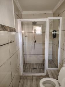 LichtenburgにあるAloe Havenのシャワーとトイレ付きのバスルーム