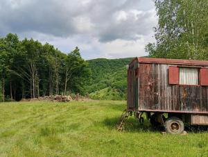 Čierny BlhにあるNa vŕškuの草原に停まっている古いトラック