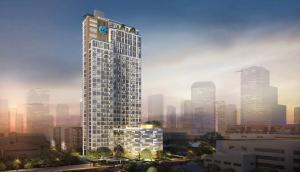 a rendering of a tall building in a city at Urban Oasis BTS Ekkamai in Khlong Toei