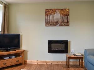 a living room with a tv and a couch at The Barn in Old Brampton
