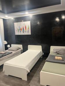 Postel nebo postele na pokoji v ubytování Hannover