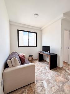 Χώρος καθιστικού στο Apartamento Novo Central Com Elevador A 10 Minutos Do Aeroporto Internacional De Viracopos