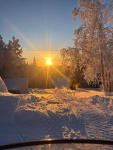 Lilla röda huset v zimě + 14 fotografií