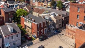 an overhead view of a city with buildings at 1 Bed Apt - Amazing Location 1 Block to Carson St in Pittsburgh