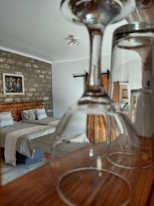 Ένα ή περισσότερα κρεβάτια σε δωμάτιο στο LuFan Studio-Greeff Cottages