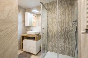 a bathroom with a shower and a sink at Boutique Atrium Pantheon in Rome +30 photos
