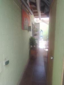 an empty hallway with a plant on the wall at Minicasa in Coquimbo