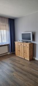 TV a/nebo společenská místnost v ubytování Ferienwohnung Grüner Balkon