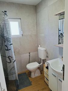 a bathroom with a toilet and a sink at Villa Aura Of Calm in Mostar