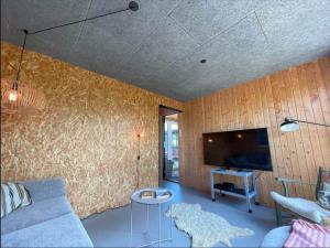 a living room with a couch and a flat screen tv at 3398-Hvide-Sande-Anker-Eskildsens-Vej-100 in Hvide Sande +27 photos