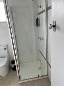 a shower with a glass door in a bathroom at Chilltown Burrill Lake in Burrill Lake +34 photos
