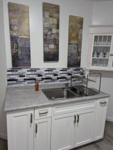 a kitchen with a sink and a counter at 347 Des Meurons Street Unit A and Unit B in Bélanger