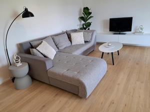 Posezení v ubytování Wohnung mit Schlossblick, 65 qm - ruhig & idyllisch