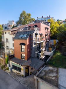 an overhead view of a building in a city at Acacia Hotel in Sofia