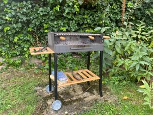 een grill zittend op een stand in het gras bij Casa Rural Masión de Egüés in Elcano
