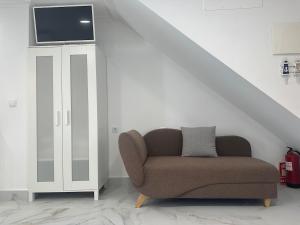 Χώρος καθιστικού στο Modern and cozy loft Double terrace and beach