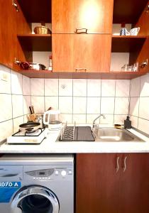 Kuchyň nebo kuchyňský kout v ubytování Kaleiçi muhteşem konum deniz yakını 1+0 özel ev