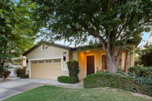 a house with a tree and a garage at Walk to the Festivals - Private Pool & Spa in Indio