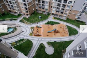 an aerial view of an amphitheater in a city at Le bijou-Tomov Plaza in Plovdiv